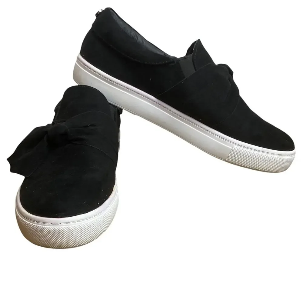 Steve Madden Frilie Platform Bow Sneakers Sz 9.5 Black White